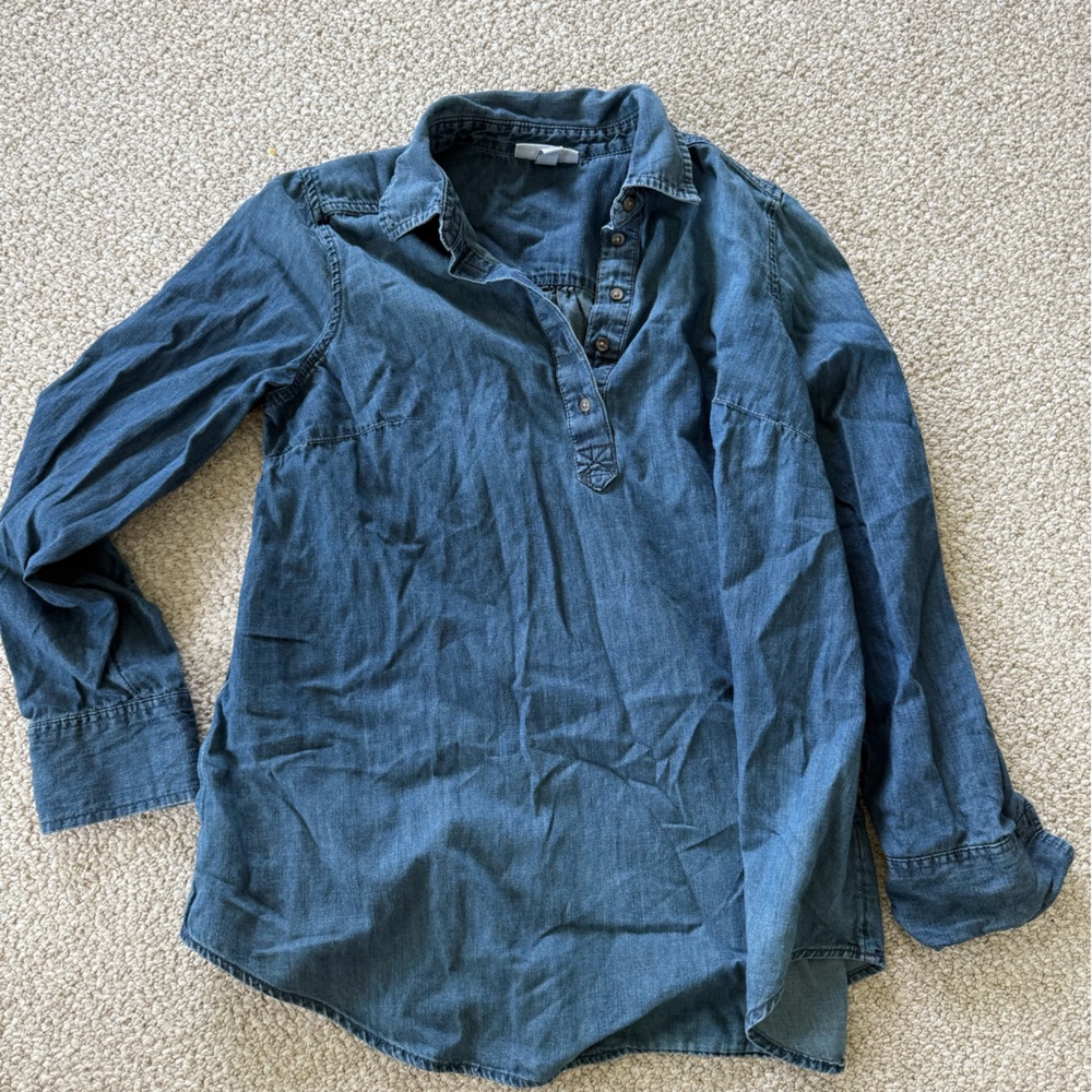 Liz Lange Blue Denim Maternity Shirt
